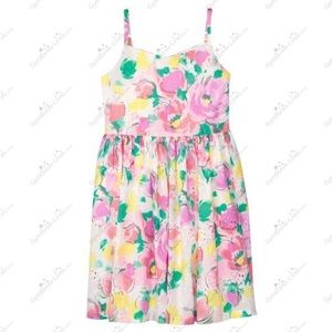 GYMBOREE-NWT-GIRLS- EYELET WATERCOLOR FLORAL STRAP SUNDRESS SZ 6